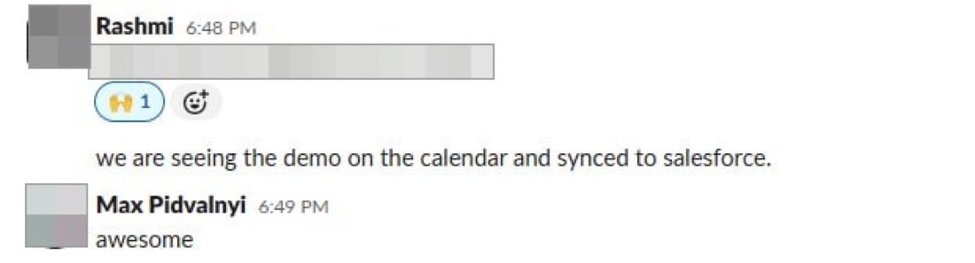 Demo on the calendar, synced to Salesforce