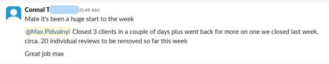 Online reputation client: Closed 3 clients in a couple of days