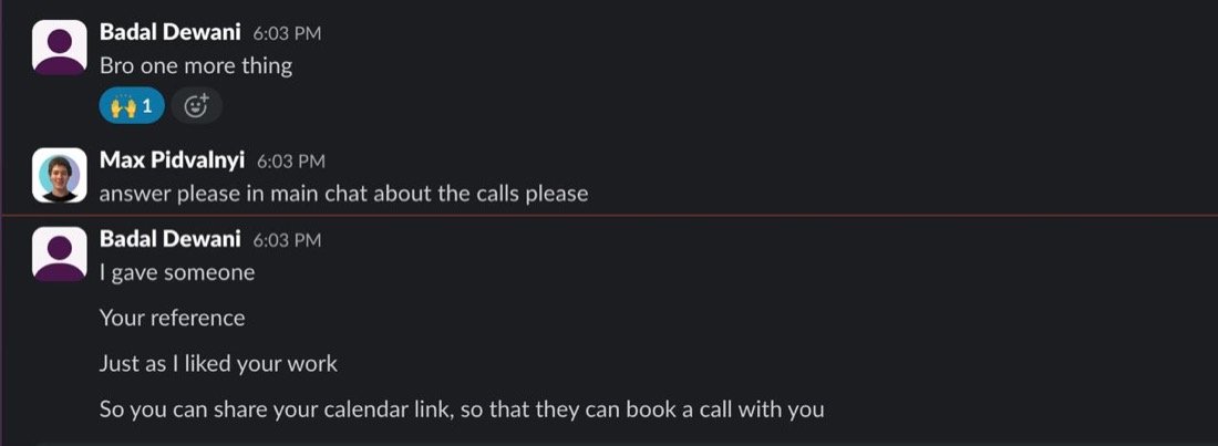A client referring us onward