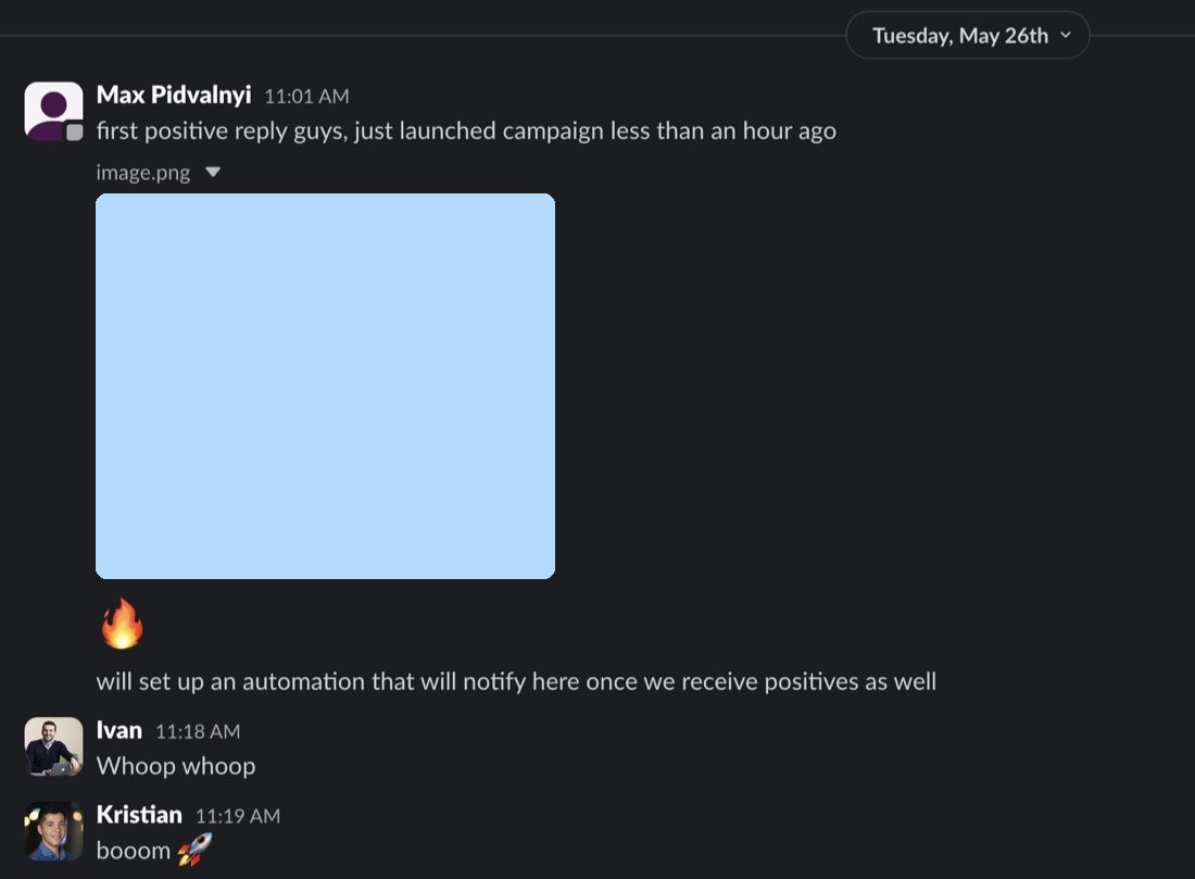 First positive reply less than an hour after launch